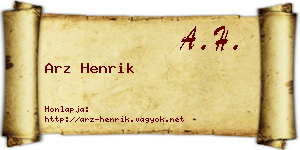 Arz Henrik névjegykártya