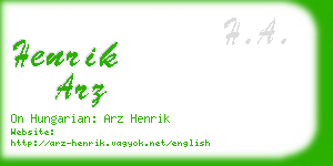 henrik arz business card